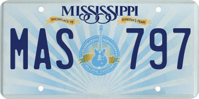 MS license plate MAS797
