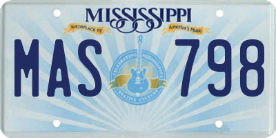 MS license plate MAS798
