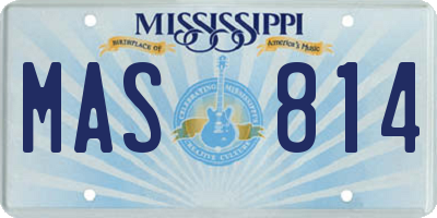 MS license plate MAS814