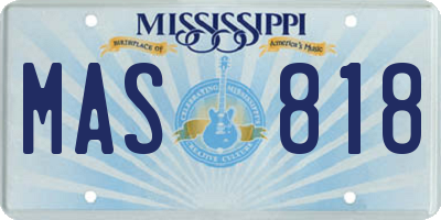 MS license plate MAS818