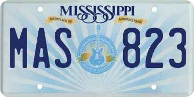 MS license plate MAS823
