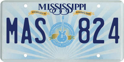 MS license plate MAS824