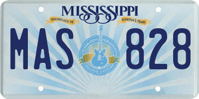 MS license plate MAS828