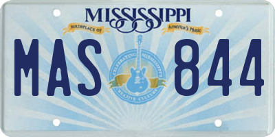 MS license plate MAS844