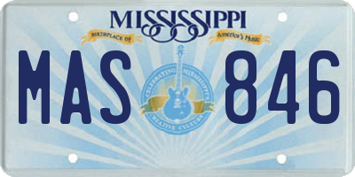 MS license plate MAS846