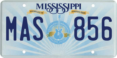 MS license plate MAS856