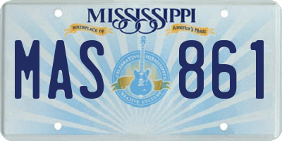 MS license plate MAS861