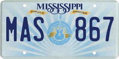 MS license plate MAS867