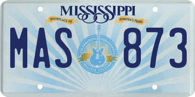 MS license plate MAS873