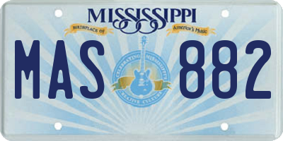 MS license plate MAS882