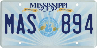 MS license plate MAS894