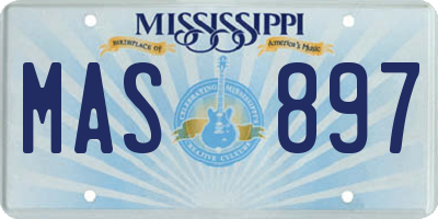 MS license plate MAS897