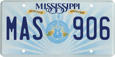 MS license plate MAS906