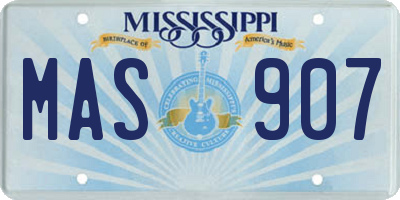 MS license plate MAS907