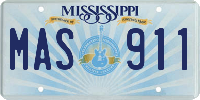MS license plate MAS911