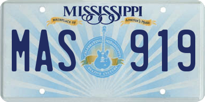 MS license plate MAS919