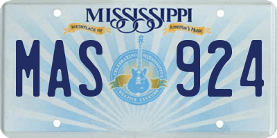 MS license plate MAS924