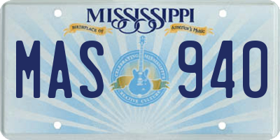 MS license plate MAS940