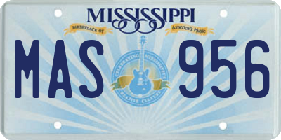 MS license plate MAS956