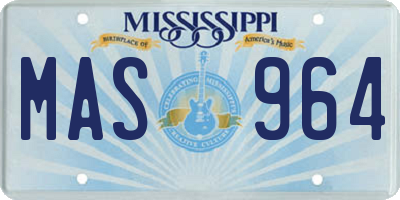 MS license plate MAS964
