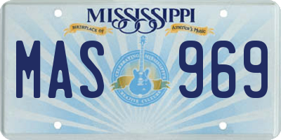 MS license plate MAS969