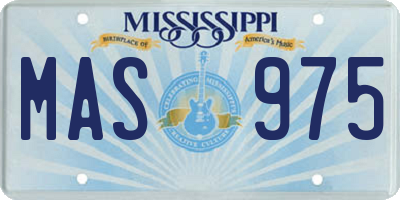 MS license plate MAS975
