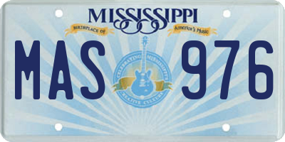 MS license plate MAS976