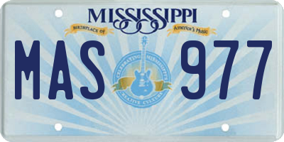 MS license plate MAS977