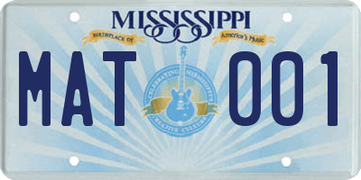 MS license plate MAT001