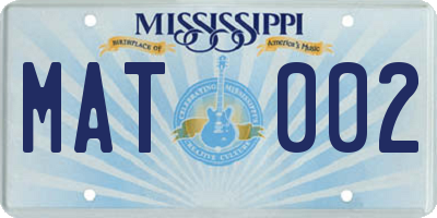 MS license plate MAT002