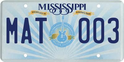 MS license plate MAT003
