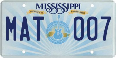 MS license plate MAT007