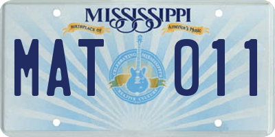 MS license plate MAT011