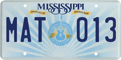 MS license plate MAT013