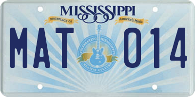 MS license plate MAT014