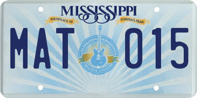 MS license plate MAT015
