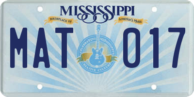 MS license plate MAT017