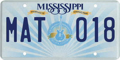 MS license plate MAT018