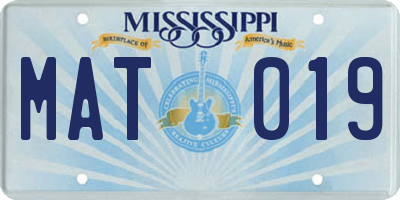 MS license plate MAT019