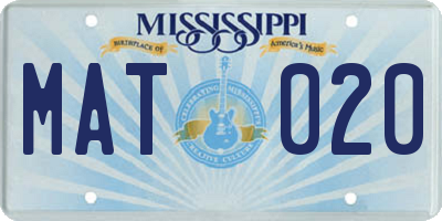 MS license plate MAT020