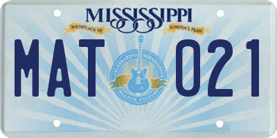 MS license plate MAT021