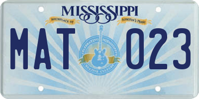 MS license plate MAT023