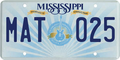 MS license plate MAT025
