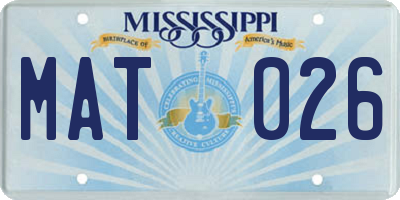 MS license plate MAT026