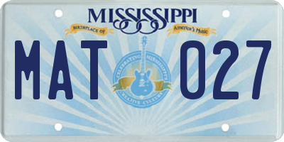 MS license plate MAT027