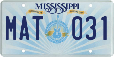 MS license plate MAT031
