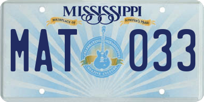MS license plate MAT033