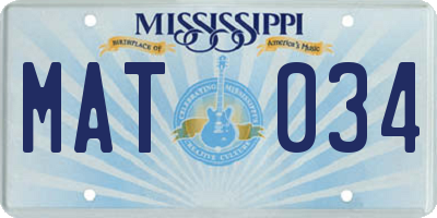 MS license plate MAT034