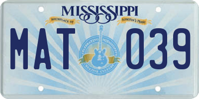 MS license plate MAT039