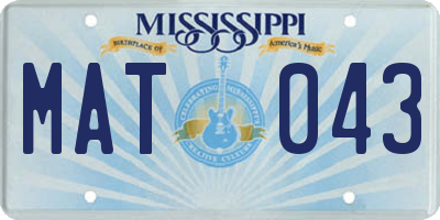 MS license plate MAT043